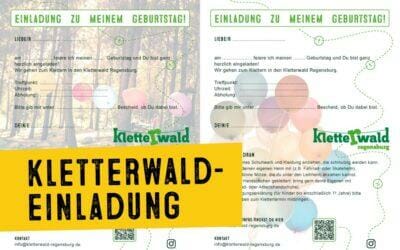 Neu: Kletterwald-Einladungskarten für Deine Geburtstagsgäste